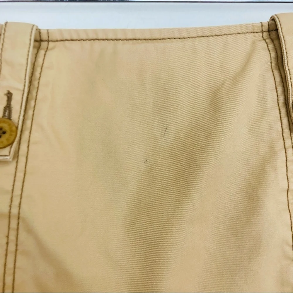 Vintage Y2K Abercrombie & Fitch tan micro mini skirt wrap skirt button front. 4